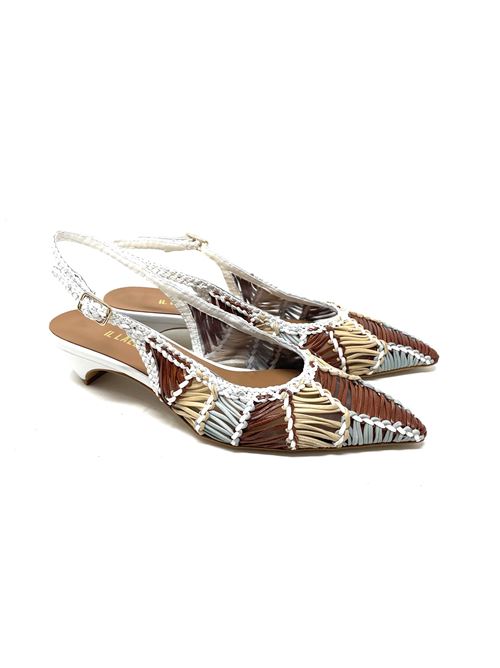 Slingback donna intrecciata IL LACCIO | N1008INTRECCIOMULTI WHITE TAN